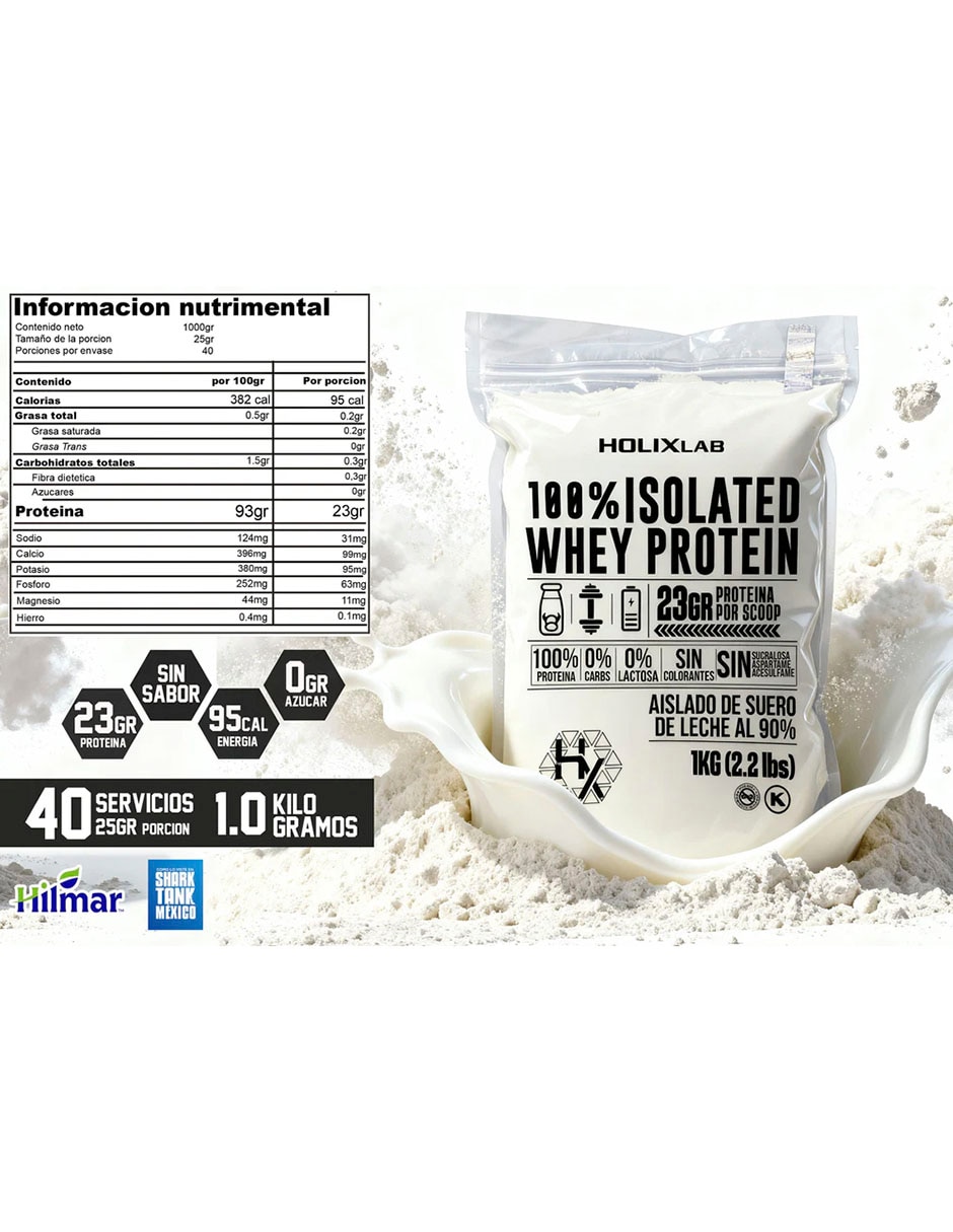 Kit Holix Lab proteína Isolate whey protein 1 kg + creatina monohidratada sabor natural con proteína vegetal