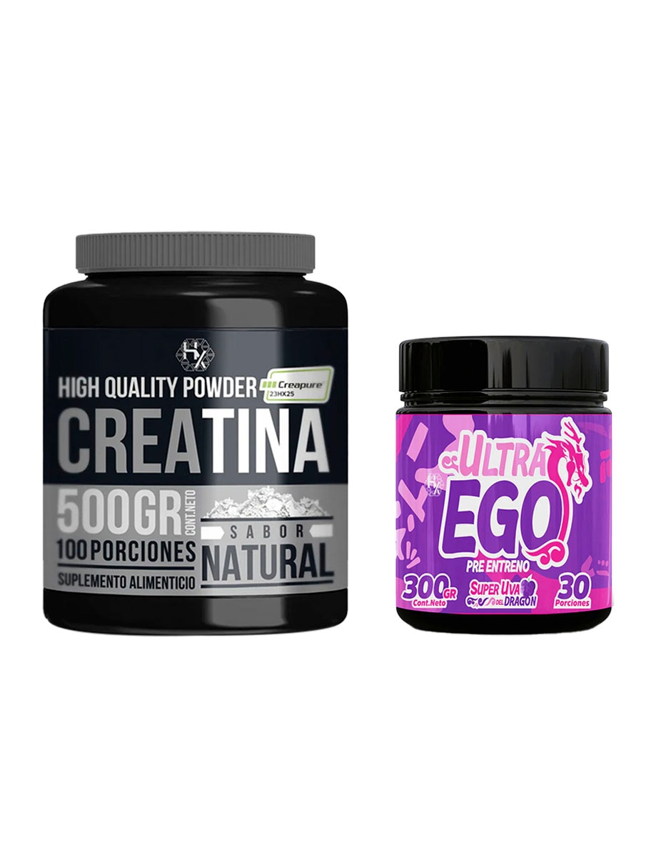Kit Holix Lab Creatina Monohidratada 500 g + Pre Entreno Ultra Ego Super Uva del Dragón 300 g con Proteína vegetal sabor Sin sabor de Kit Holix Lab Creatina Monohidratada 500 g + Pre Entreno Ultra Ego Super Uva del Dragón 300 g con Proteína vegetal sabor Sin sabor de