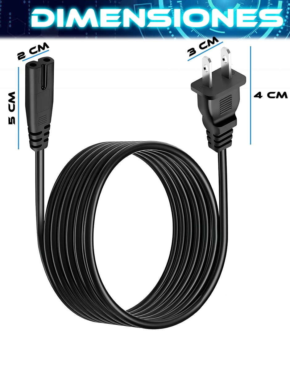 Cable cargador iec a tipo iec de 1 m 5