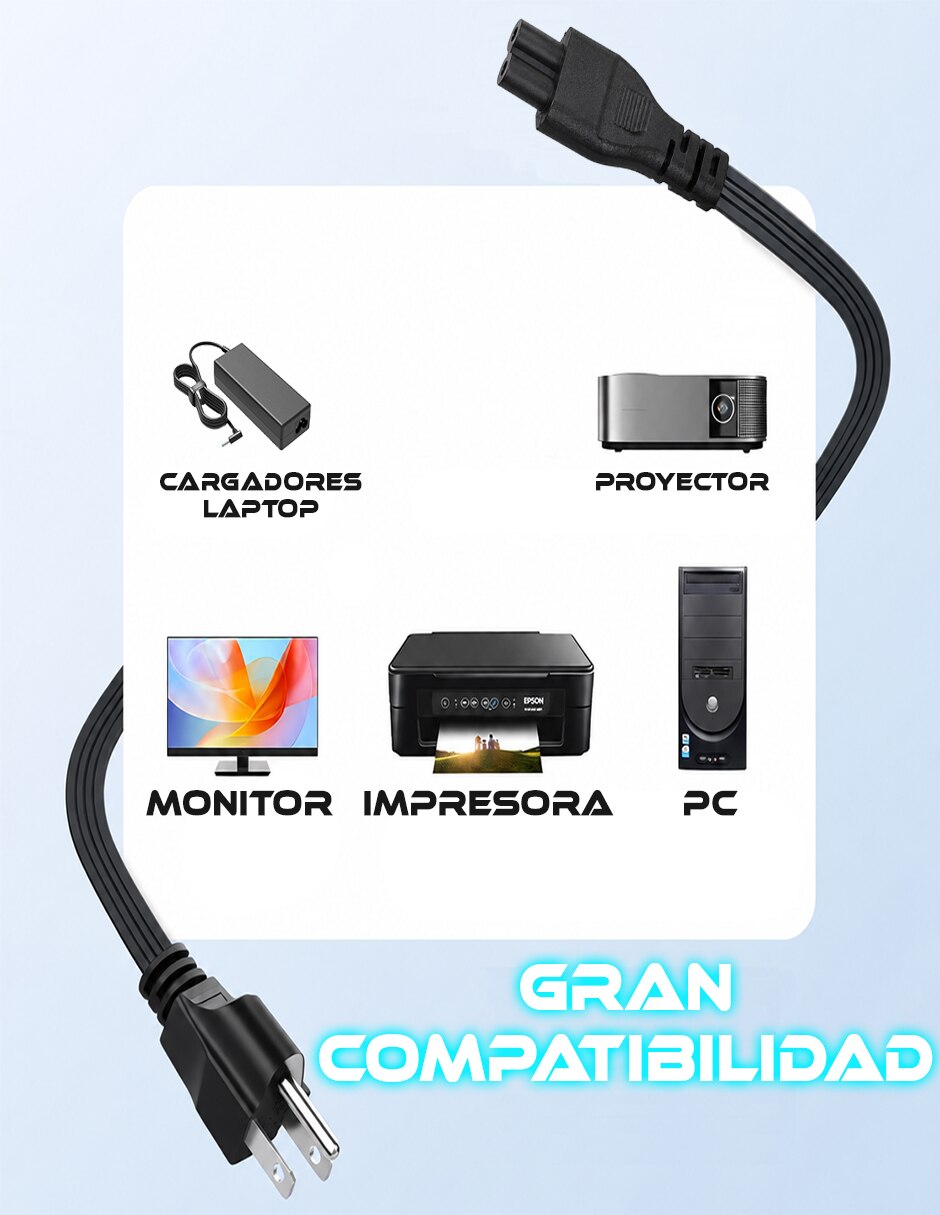 Cable cargador iec a tipo iec de 1.5 m 2