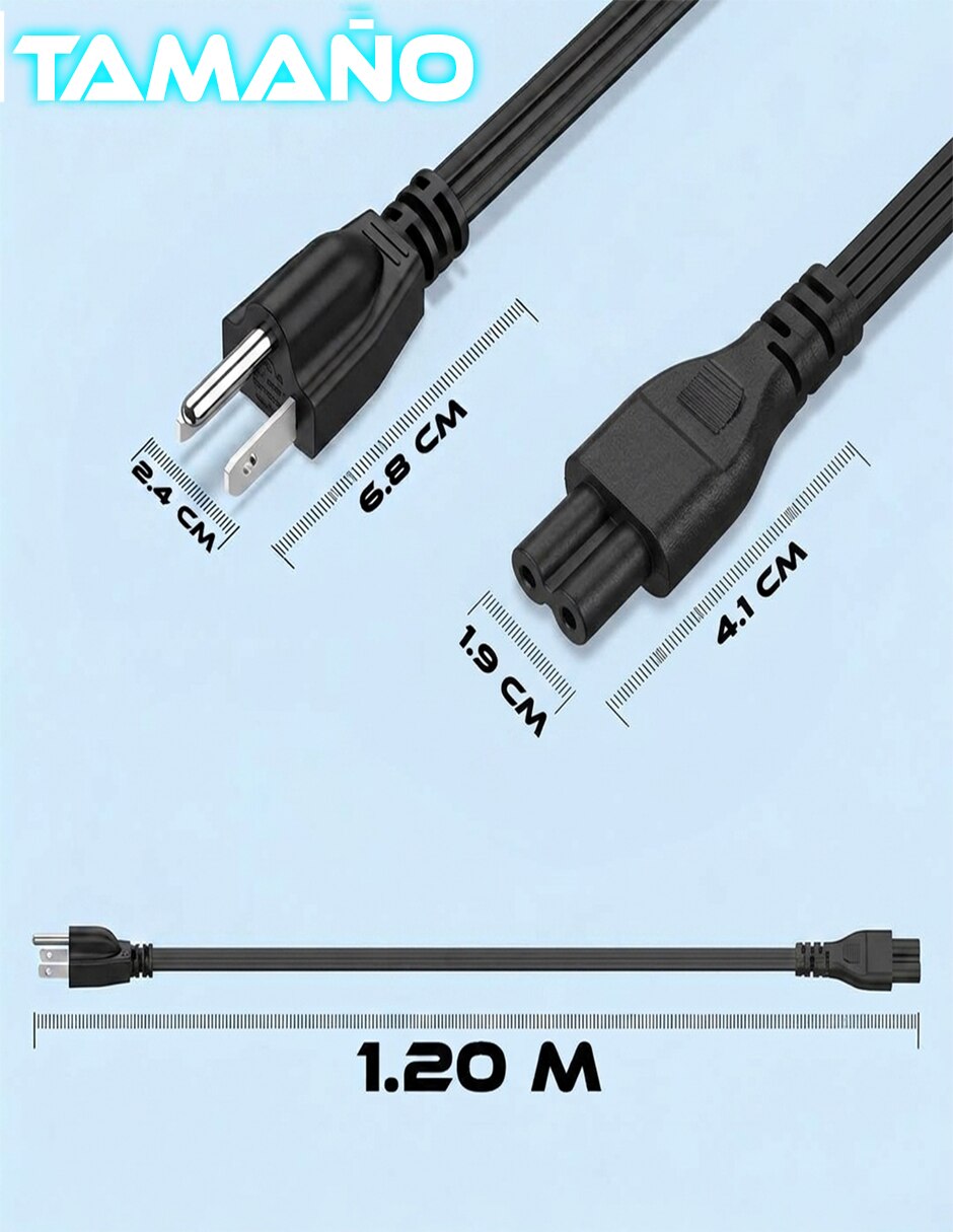 Cable cargador iec a tipo iec de 1.5 m 3