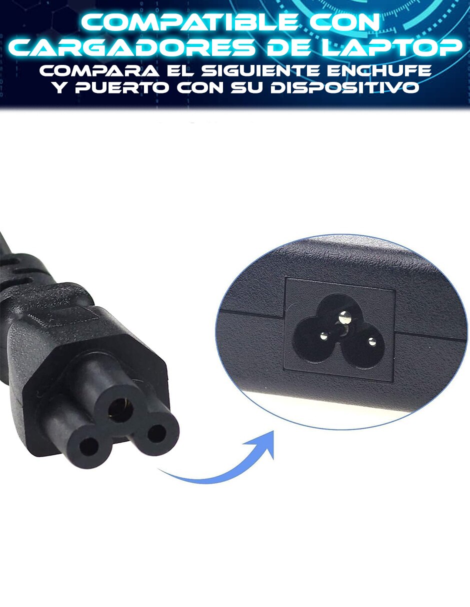 Cable cargador iec a tipo iec de 1.5 m 4