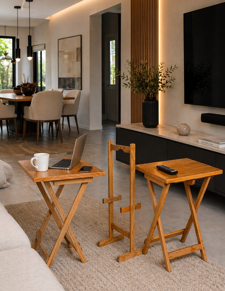 Mesa auxiliar de madera pino 3