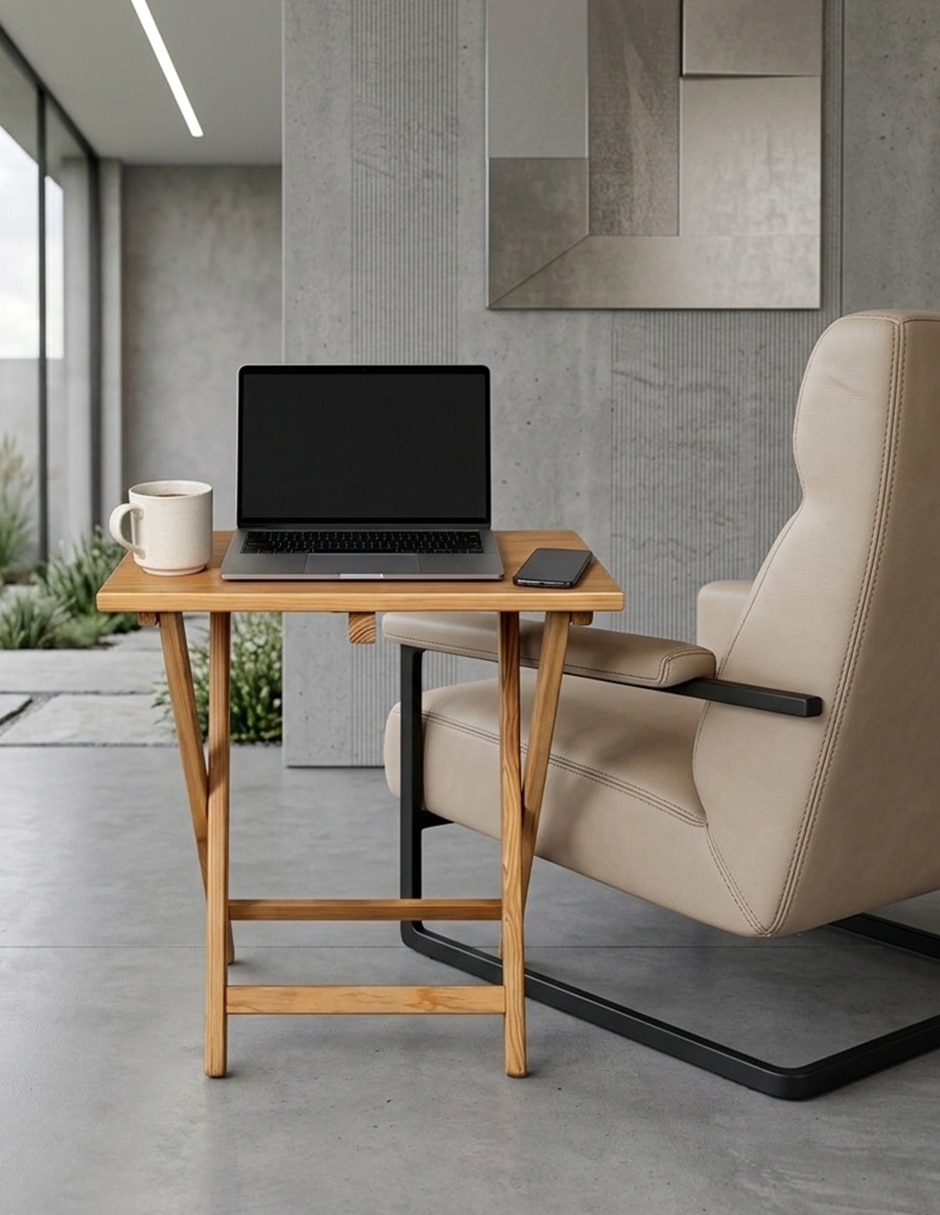 Mesa auxiliar de madera pino 6