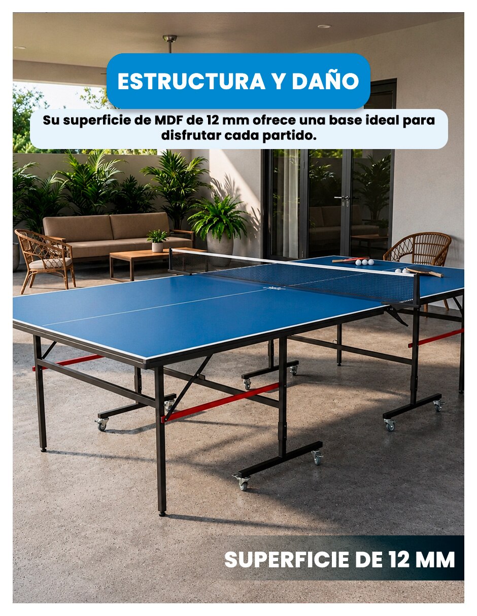 Mesa de ping pong de Aglomerado y MDF 3