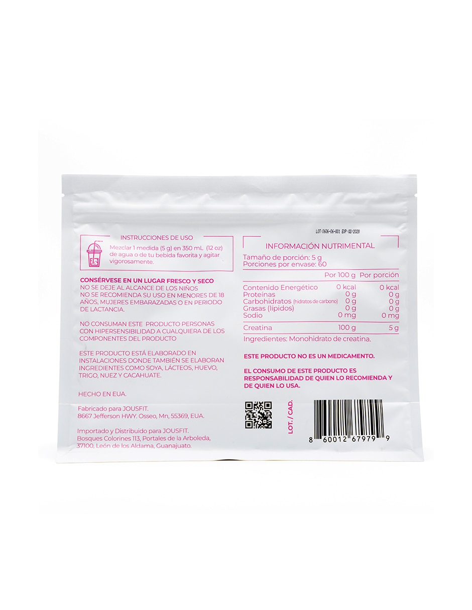 Creatine4U con Creatina sabor Sin sabor de 2