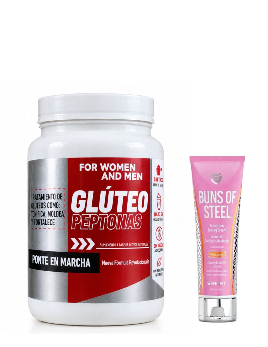 Kit Proteina Whey Glúteo Peptonas + Gel Tonificante con Proteína de suero de leche aislado sabor Chocolate de