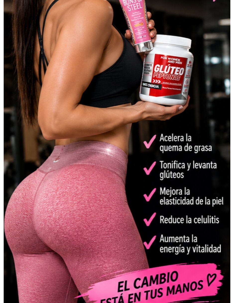Kit Proteina Whey Glúteo Peptonas + Gel Tonificante con Proteína de suero de leche aislado sabor Chocolate de 3