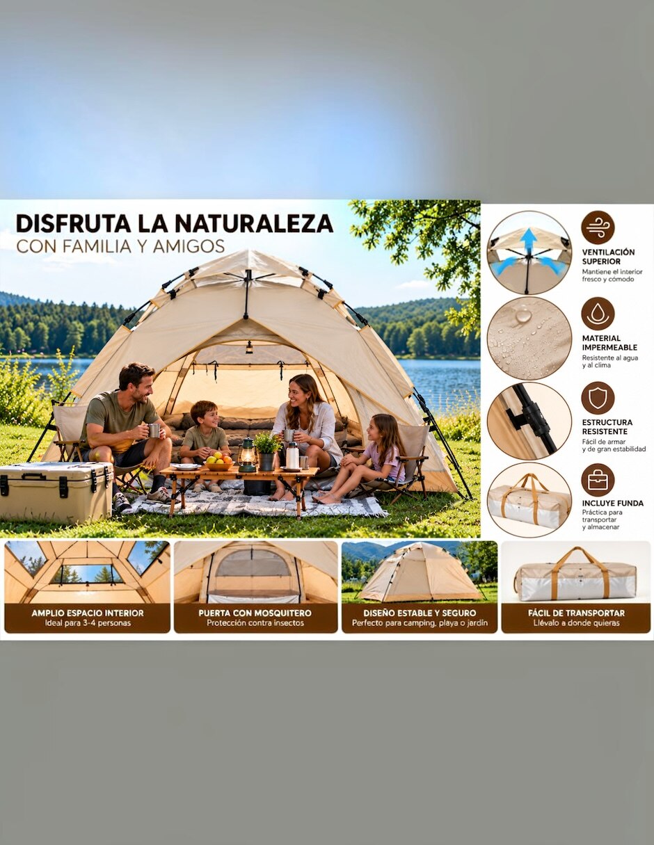 Casa de campaña para 4 personas 3