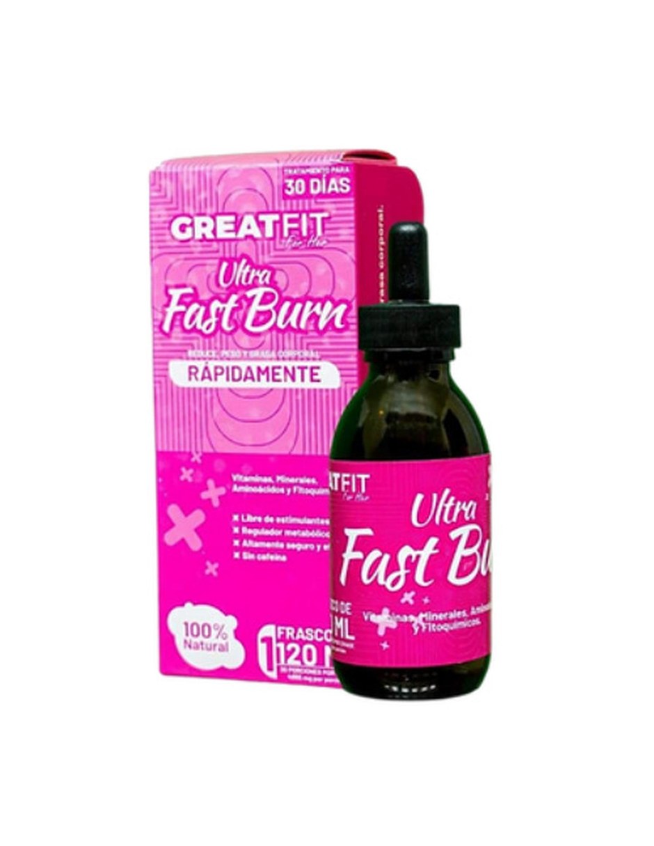 Ultra Fast Burn Antioxidante 120 ML Sabor Fresa GREAT FIT con Mezcla de hierbas sabor Fresa de Ultra Fast Burn Antioxidante 120 ML Sabor Fresa GREAT FIT con Mezcla de hierbas sabor Fresa de