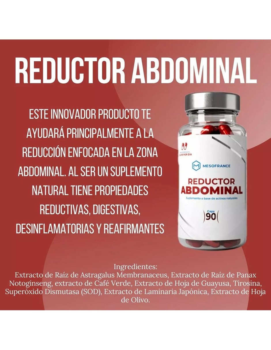 Reductor Abdominal Quemador Natural 90 Capsulas MESOFRANCE con Mezcla de hierbas sabor Sin sabor de 3