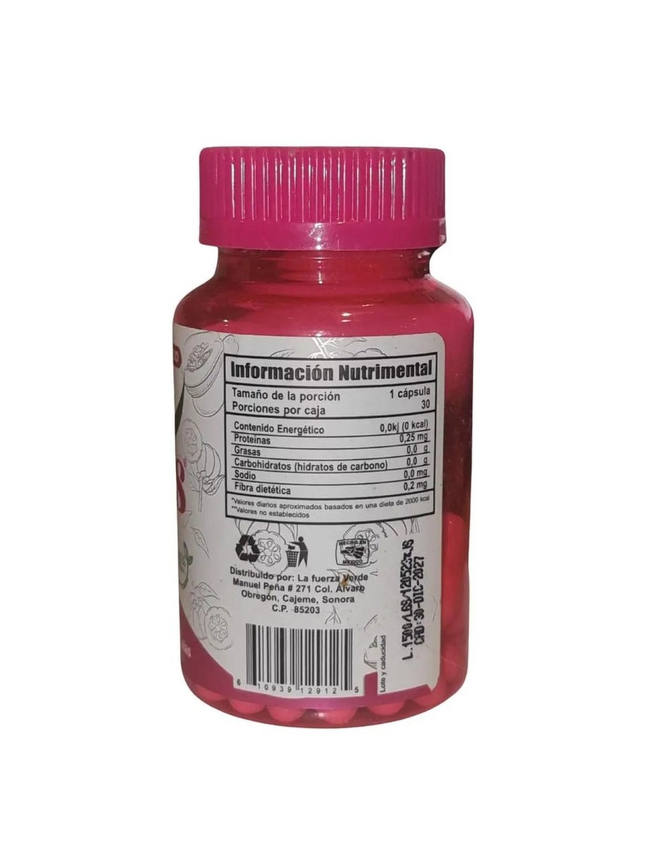 Lady Grass Rosa Suplemento Capsulas 500mg 30 Unidades BYPASS BPRI con Mezcla de hierbas sabor Sin sabor de 2