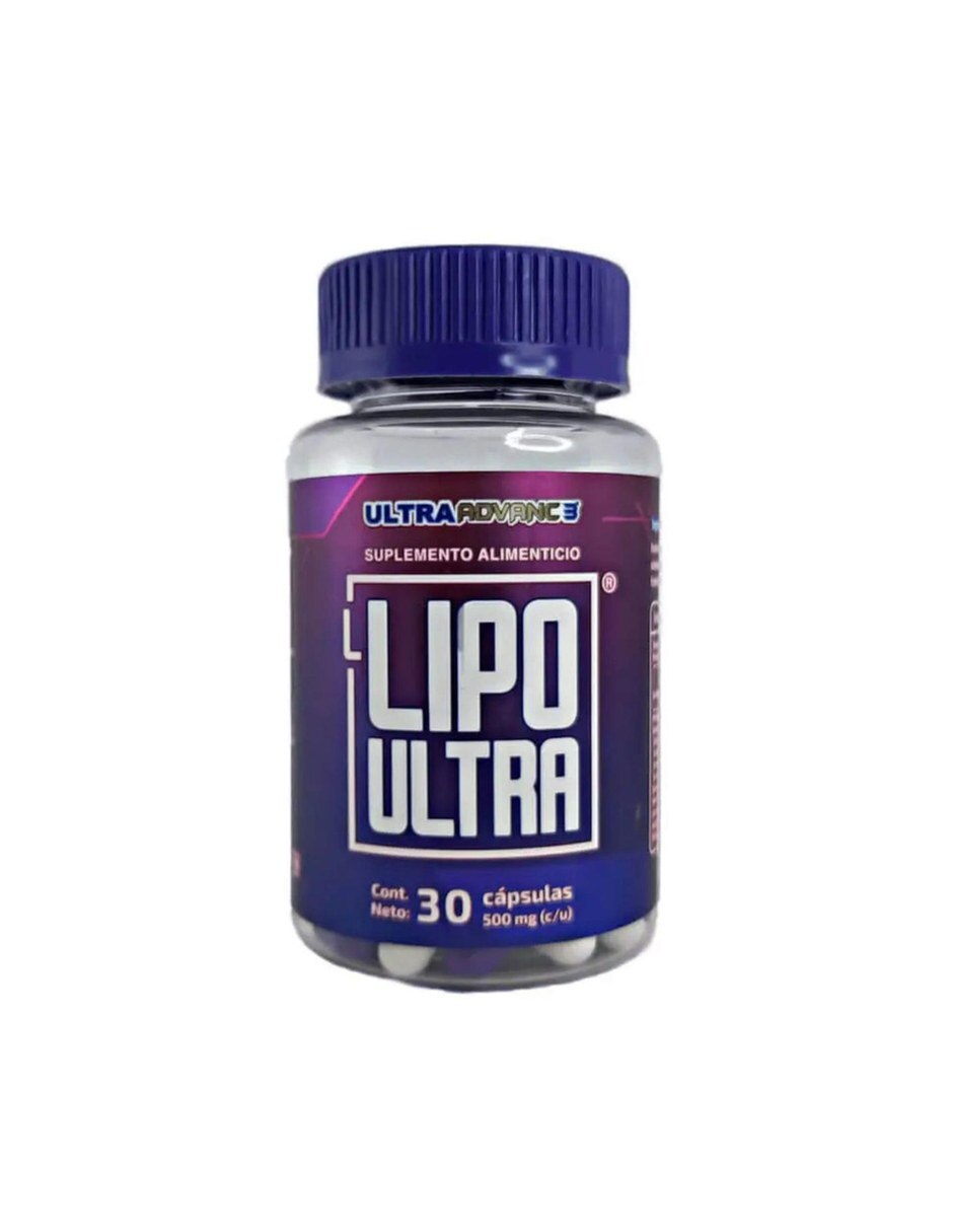 Lipo Ultra Marca Ultra Advance3 Capsulas 500mg 30 Unidades con Mezcla de hierbas sabor Sin sabor de 3