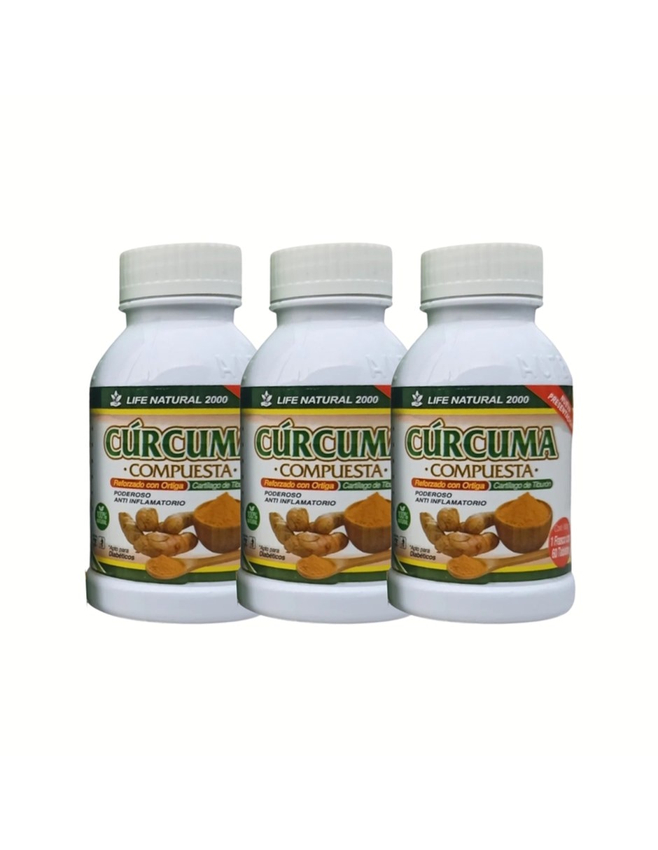 Curcuma Compuesta Anti Inflamatorio con Curcumina de Cúrcuma Pack 3 Curcuma Compuesta Anti Inflamatorio con Curcumina de Cúrcuma Pack 3
