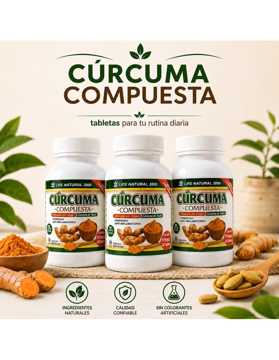 Curcuma Compuesta Anti Inflamatorio con Curcumina de Cúrcuma Pack 3 5