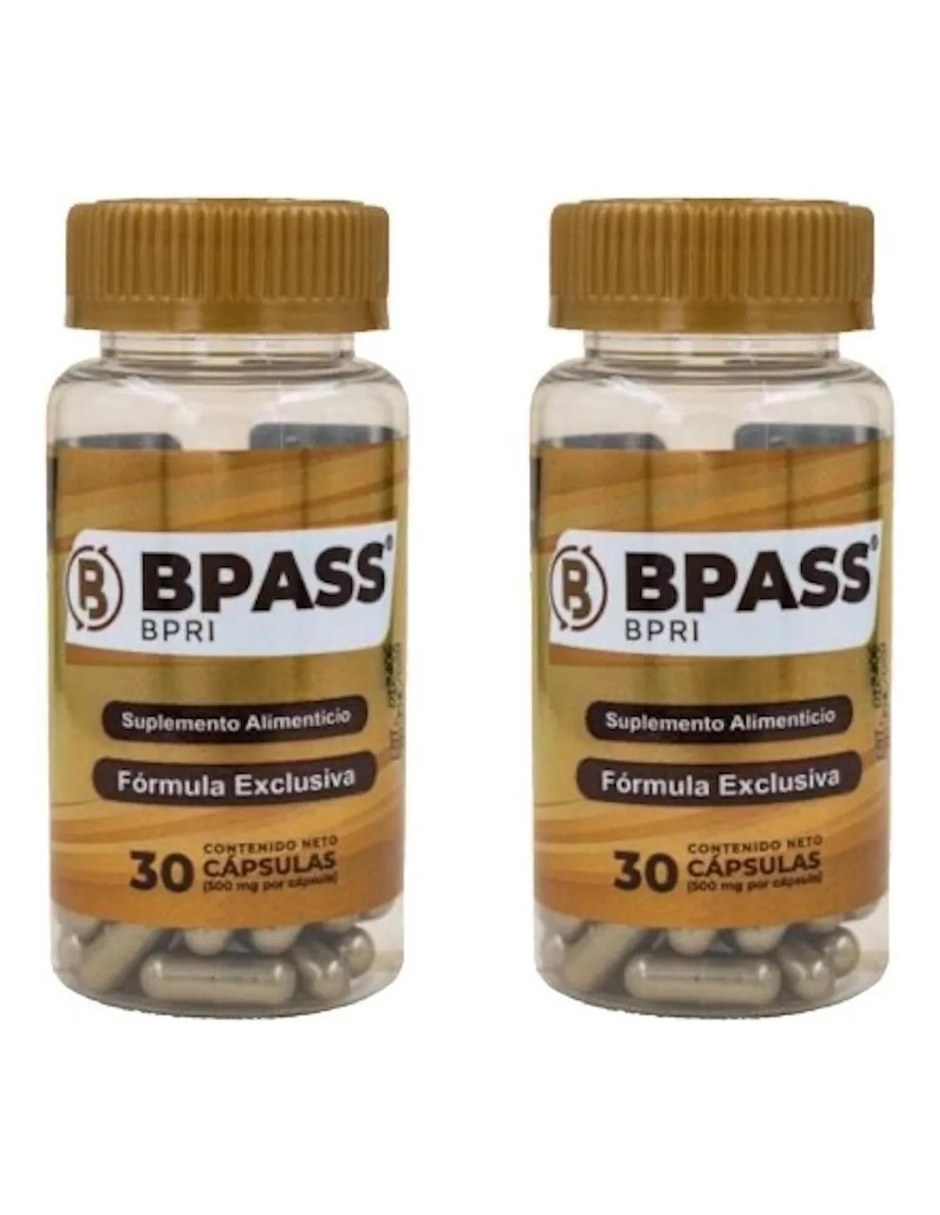 Bpri pack 2 Bypass 30 capsulas inhibidor de apetito natural con Mezcla de hierbas sabor Sin sabor de