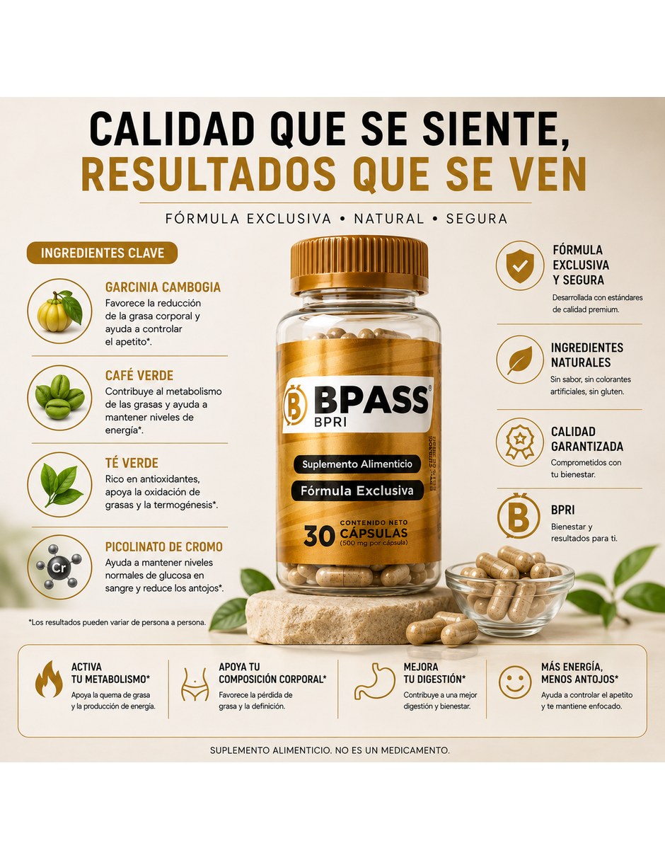 Bpri pack 2 Bypass 30 capsulas inhibidor de apetito natural con Mezcla de hierbas sabor Sin sabor de 4