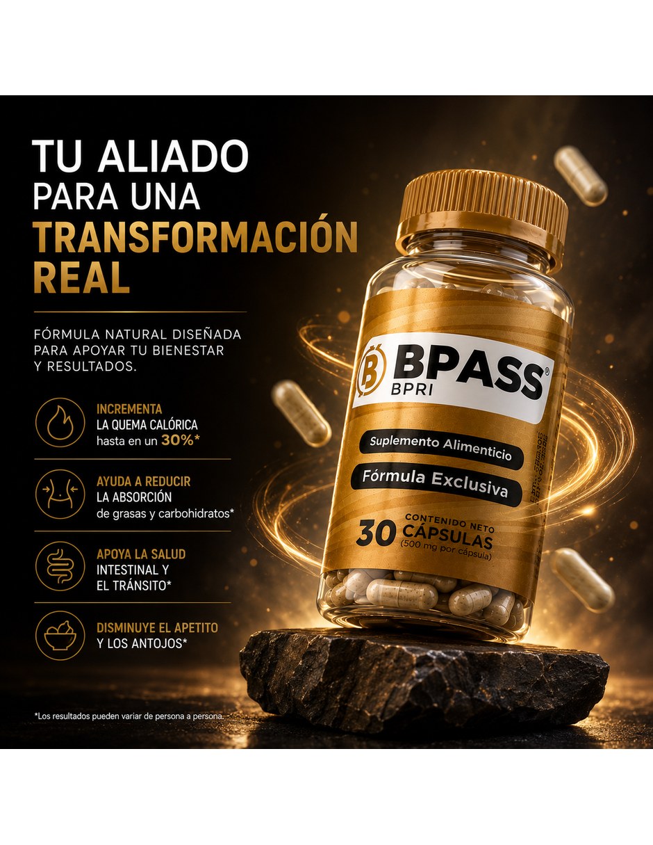 Bpri pack 2 Bypass 30 capsulas inhibidor de apetito natural con Mezcla de hierbas sabor Sin sabor de 5