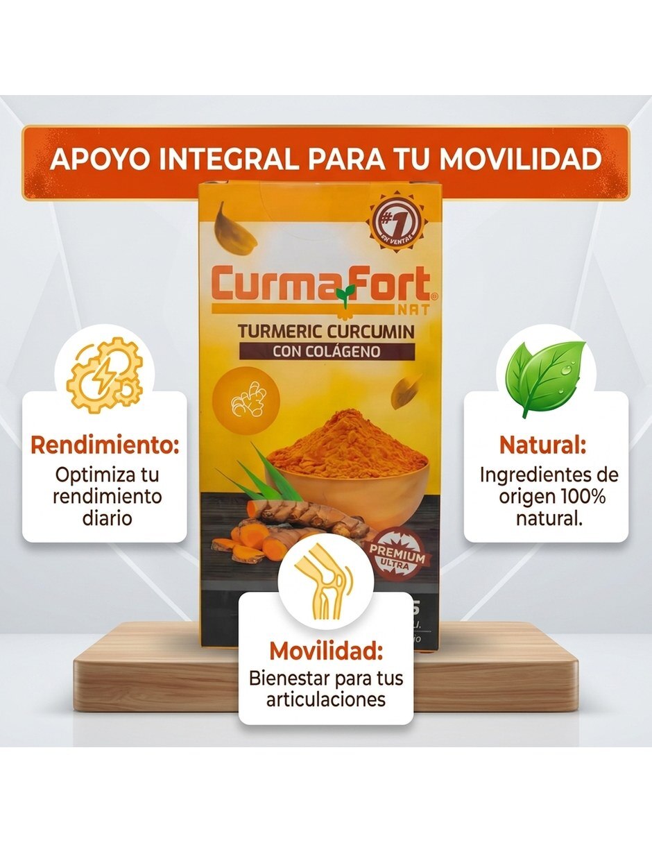 Colageno Articular Suplemento 30 Capsulas Pack 3 CURMAFORT con Colágeno sabor Sin sabor de 5