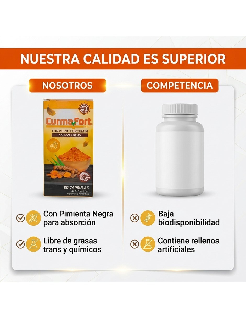 Colageno Articular Suplemento 30 Capsulas Pack 3 CURMAFORT con Colágeno sabor Sin sabor de 7