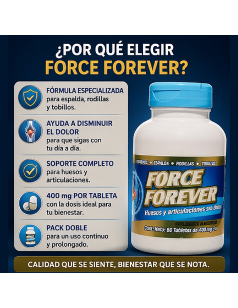For-ce Forever Suplemento Articular Tapa Azul con Mezcla de hierbas 5 piezas 7