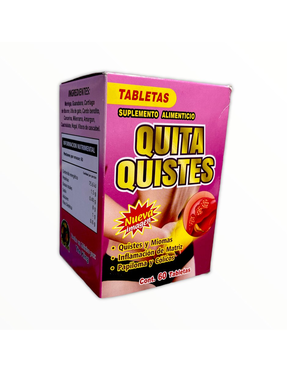 Quita Quistes 60 tabletas Paquete de 2 HERBOMEX con Mezcla de hierbas sabor Sin sabor de