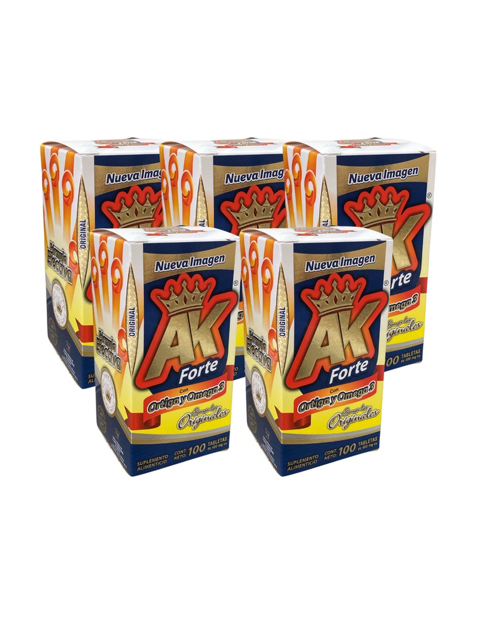 Pack 5 Ortiga Y Omega 3 Articulaciones Movilidad FORTE AK con Extracto de ortiga sabor Sin sabor de Pack 5 Ortiga Y Omega 3 Articulaciones Movilidad FORTE AK con Extracto de ortiga sabor Sin sabor de