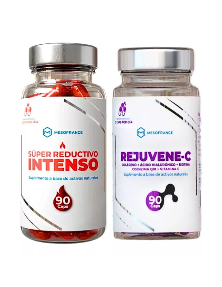 Super Reductivo Intenso + Rejuvene-c 90 Capsulas MESOFRANCE con Colageno Hidrolizado tipo II Ácido Hialurónico y Biotina sabor Sin sabor de Super Reductivo Intenso + Rejuvene-c 90 Capsulas MESOFRANCE con Colageno Hidrolizado tipo II Ácido Hialurónico y Biotina sabor Sin sabor de