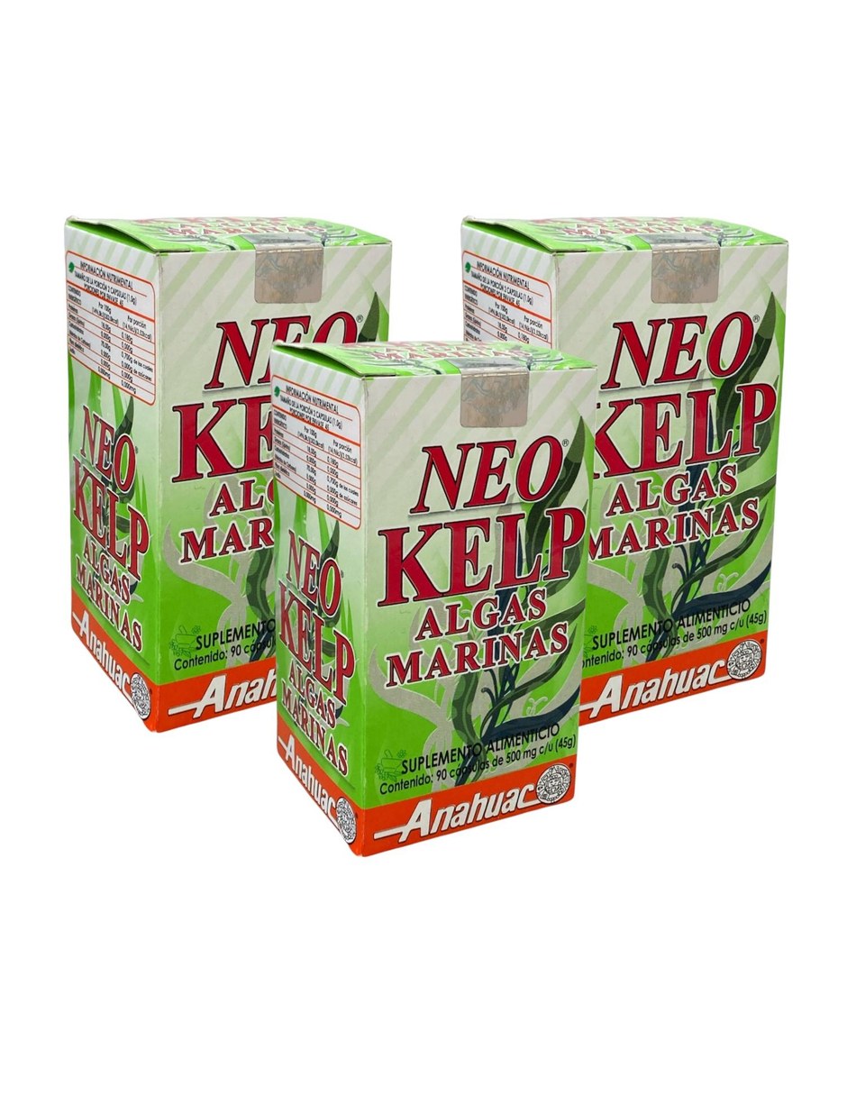 Neo Kelp Algas Marinas 90 capsulas Paquete de 3 ANÁHUAC con Mezcla de hierbas sabor Sin sabor de 2