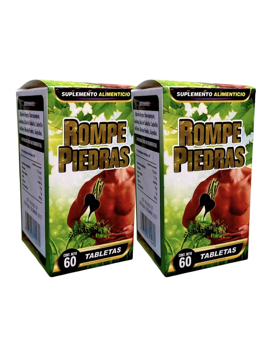 Rompe Piedras 60 tabletas Paquete de 2 THE KING con Mezcla de hierbas sabor Sin sabor de 3