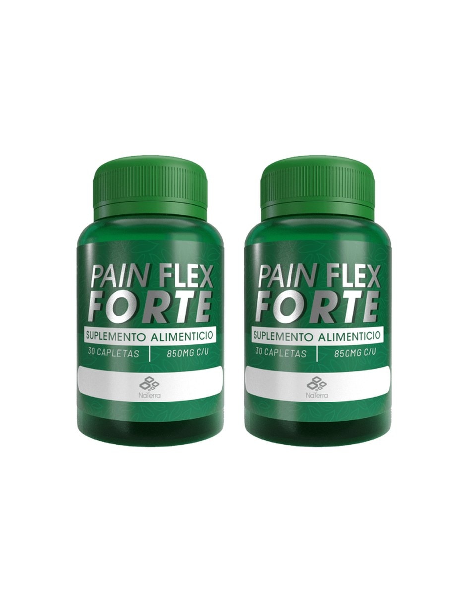 Pack de 2 Pain Flex Forte 30 capsulas NATERRA con Mezcla de hierbas sabor Sin sabor de Pack de 2 Pain Flex Forte 30 capsulas NATERRA con Mezcla de hierbas sabor Sin sabor de