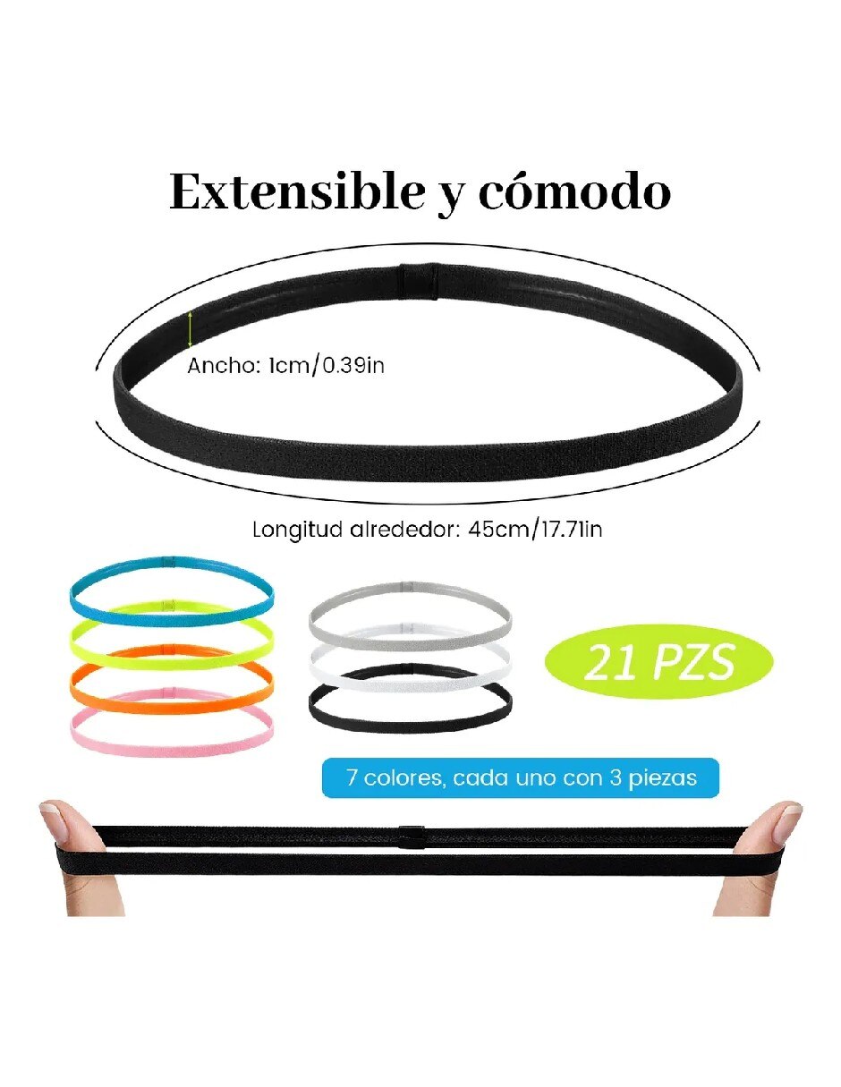 Set bandas para cabello para entrenamiento 6