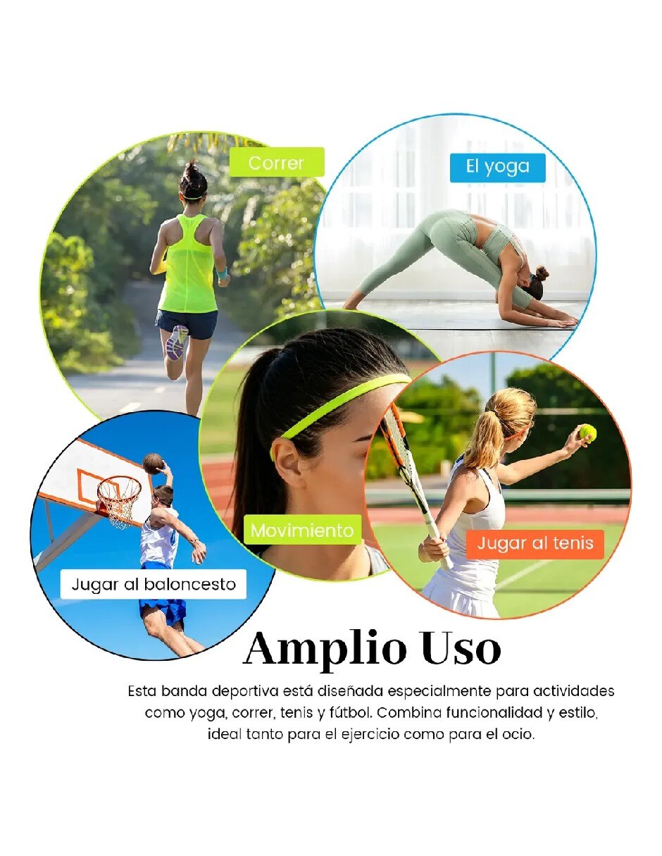 Set bandas para cabello para entrenamiento 3