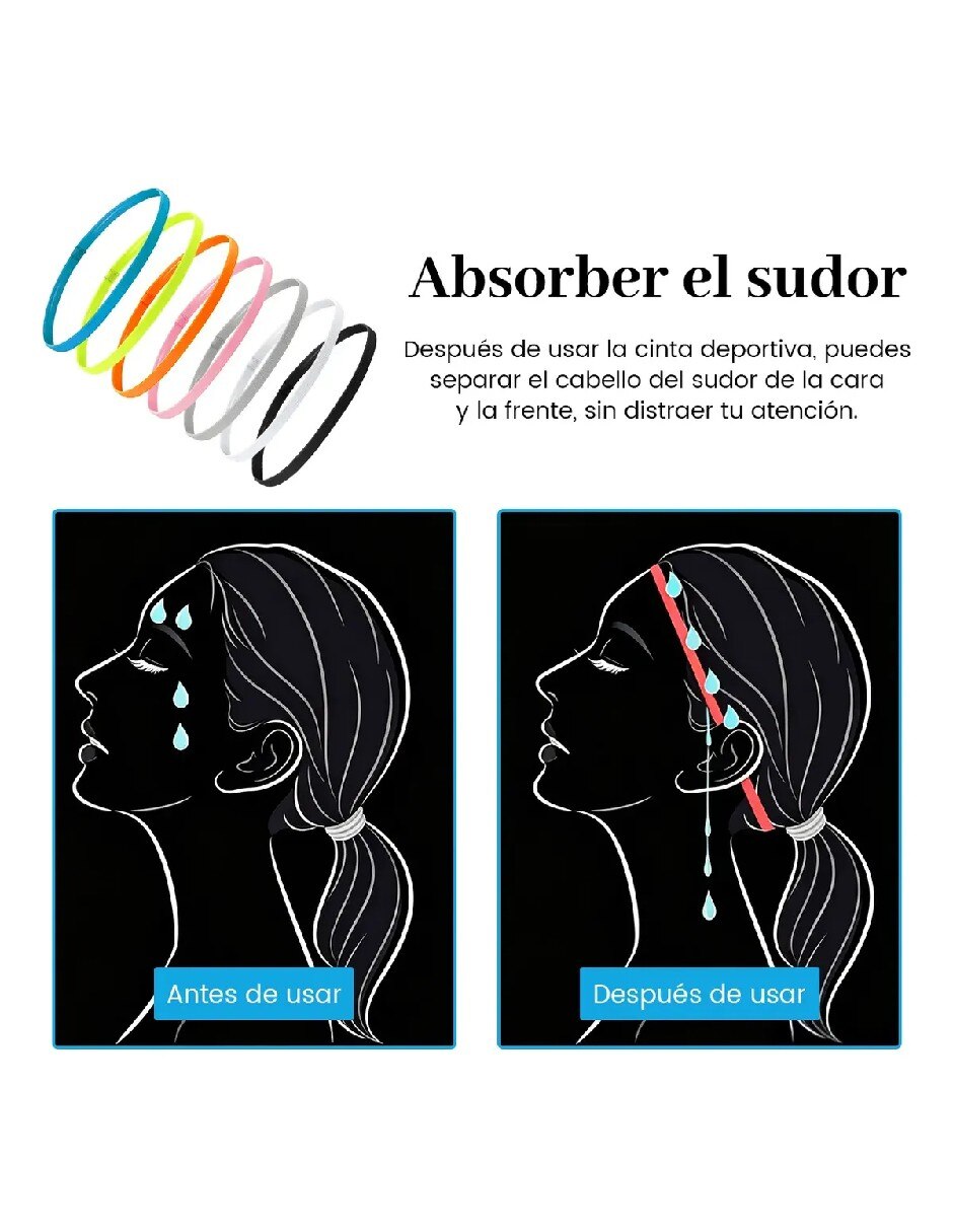 Set bandas para cabello para entrenamiento 4