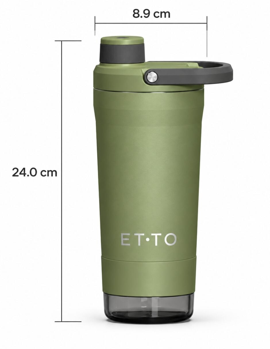 Termo shaker de Acero inoxidable ETTO Active con tapa Flip top