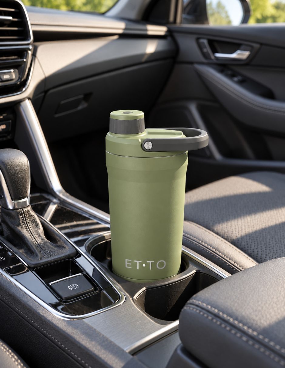 Termo shaker de Acero inoxidable ETTO Active con tapa Flip top 6