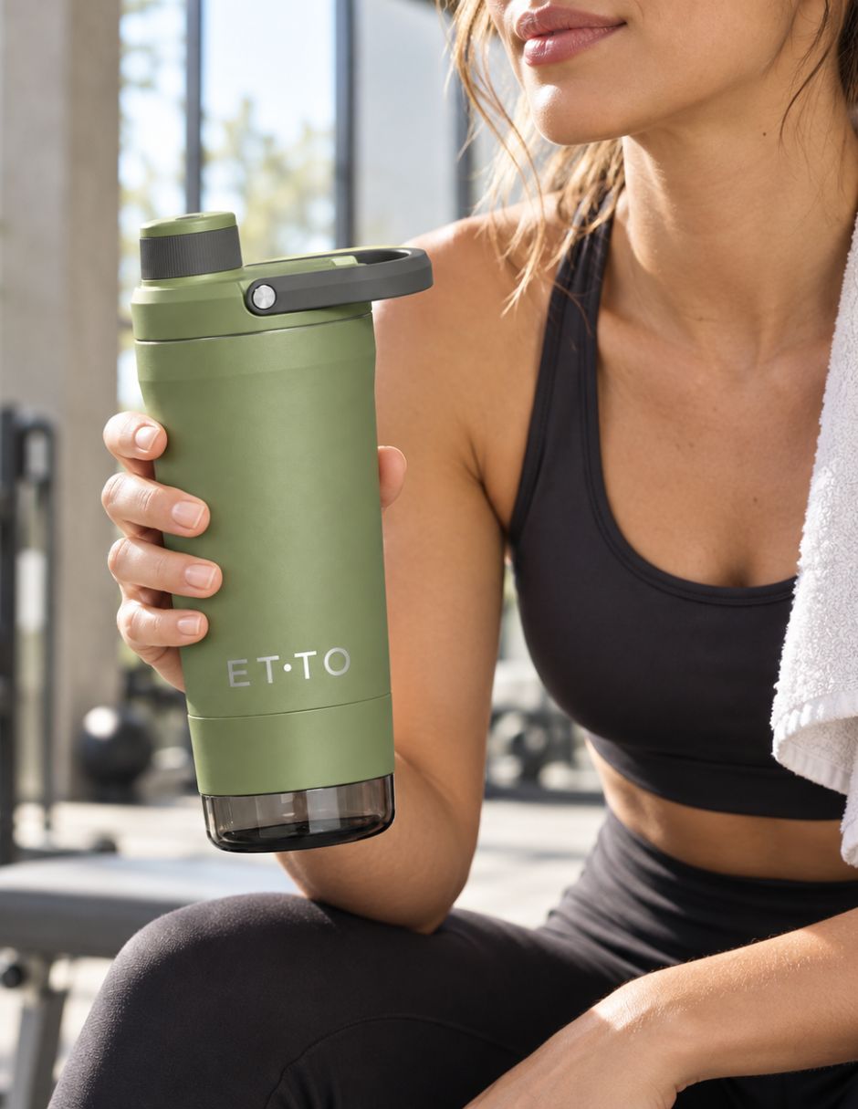 Termo shaker de Acero inoxidable ETTO Active con tapa Flip top 7