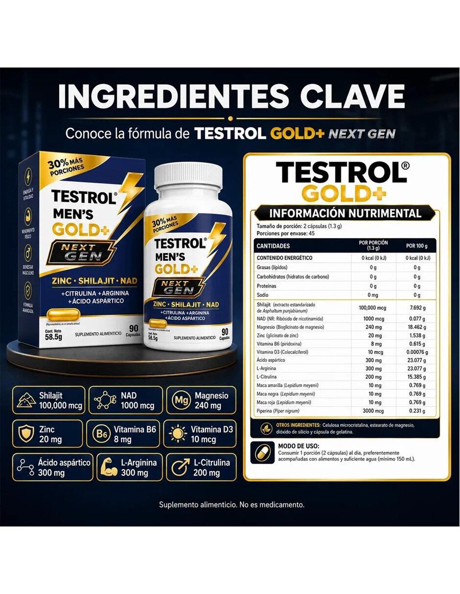Men's Gold Testrol con L-Arginina L-Citrulina 2