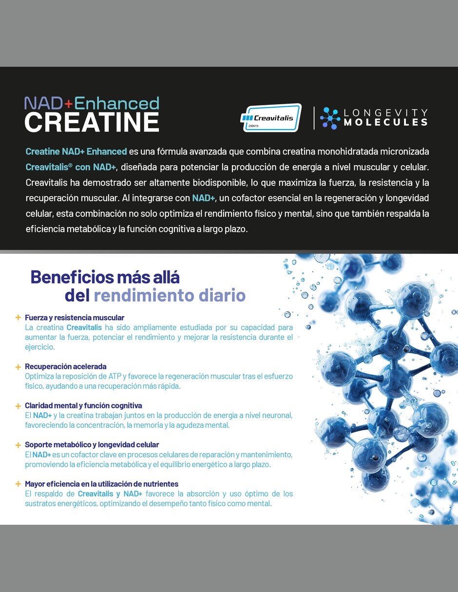 Creatina Monohidratada Micronizada con NR y NMN 550 g 3