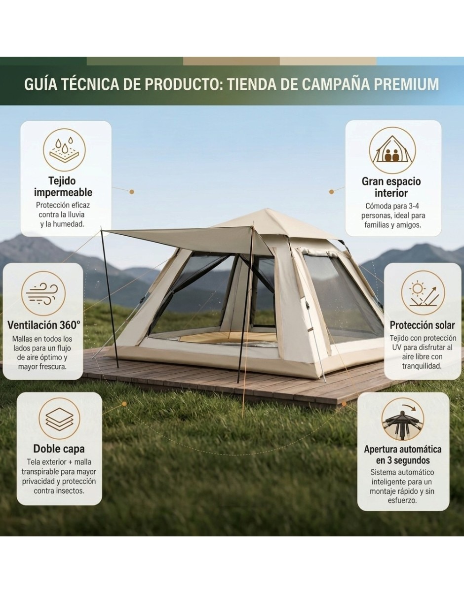 Casa de campaña para 4 personas 4