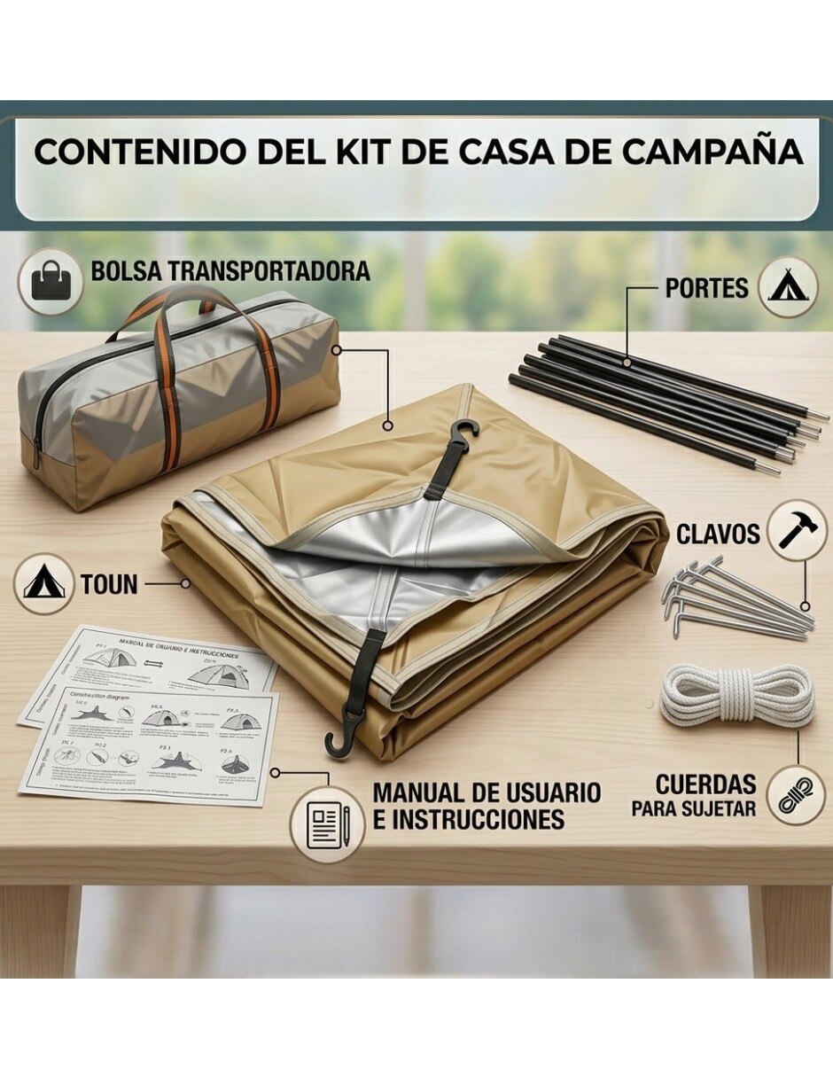 Casa de campaña para 4 personas 7