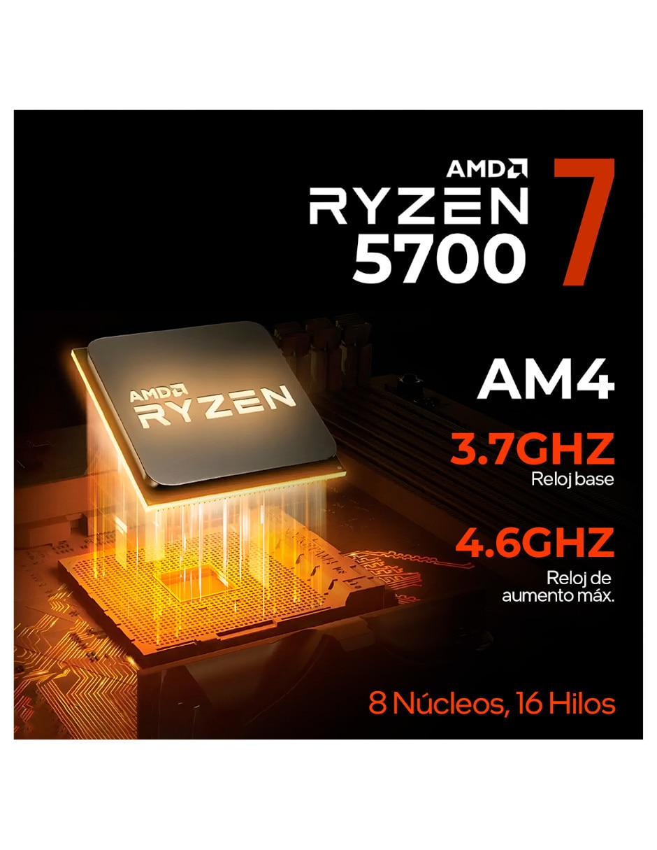 Computadora gamer xtpcr716gb5060pe amd ryzen 7 nvidia geforce rtx 5060 16 GB RAM 1 TB SSD 8
