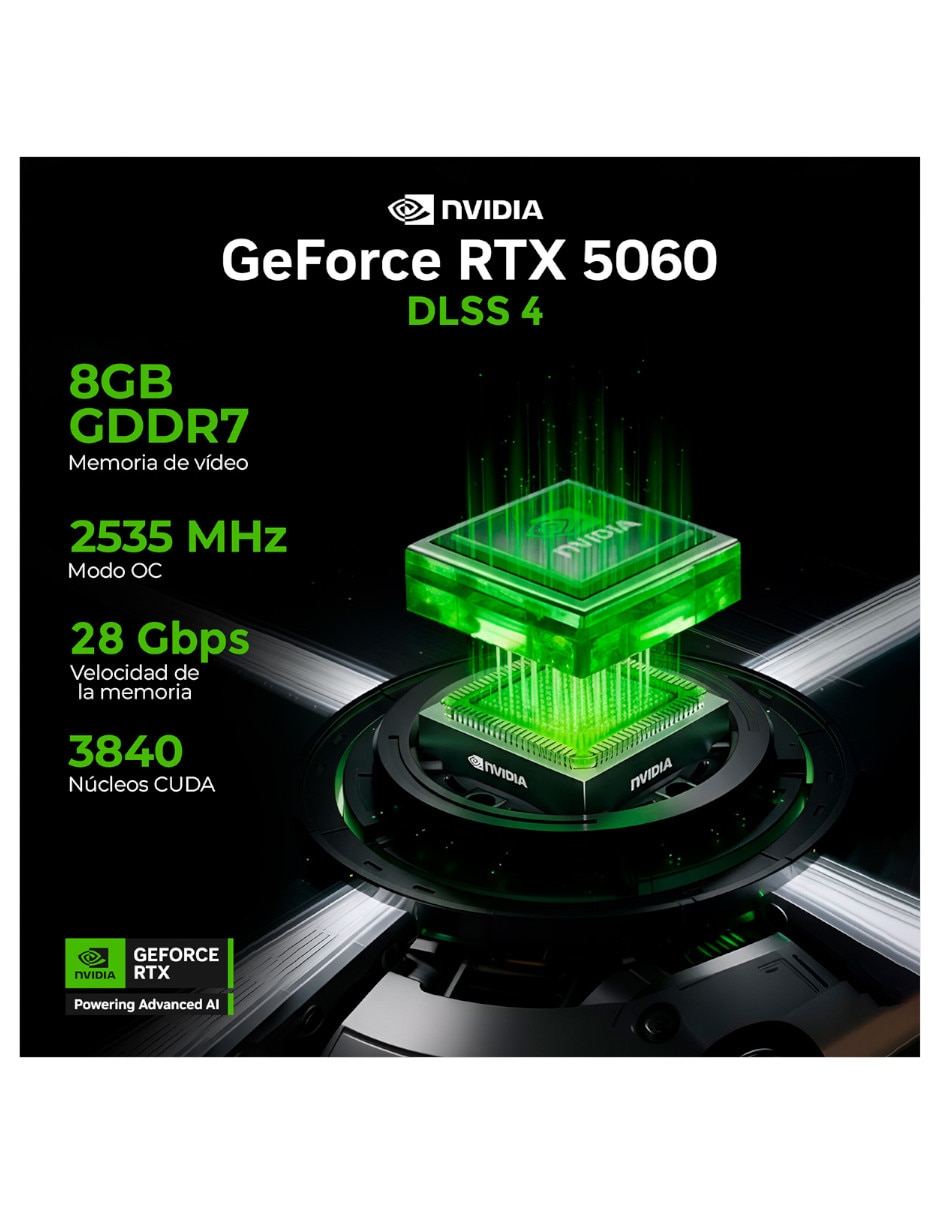 Computadora gamer xtpcr716gb5060pe amd ryzen 7 nvidia geforce rtx 5060 16 GB RAM 1 TB SSD 4